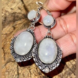 Elegant Silver Moonstone Earrings